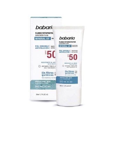 BABARIA Solar Mineral UV SPF50 Fluido Facial 50ml