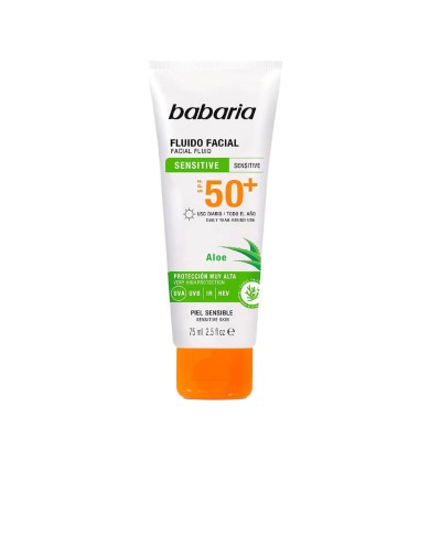 Babaria Fluido Facial Aloe Vera SPF50+ Pele Sensível