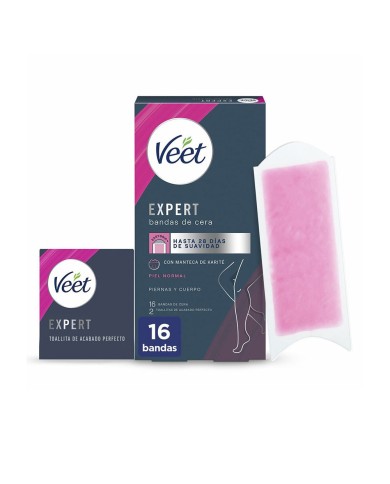 Veet Tiras de Cera Corporal Pele Normal 16un | Éclatant