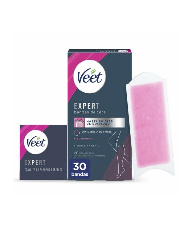Veet Tiras de Cera Corporal Pele Normal 30un | Éclatant