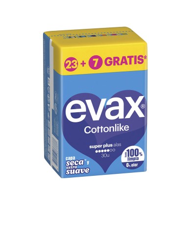 EVAX Cottonlike Super Plus com Abas 30un | Éclatant
