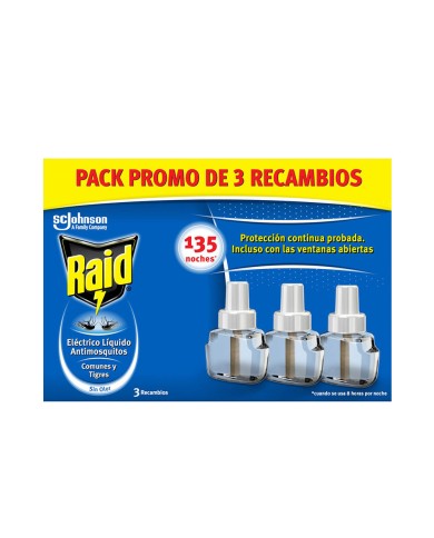 RAID Antimosquitos x3 Recâmbios | Proteção 90 Noites