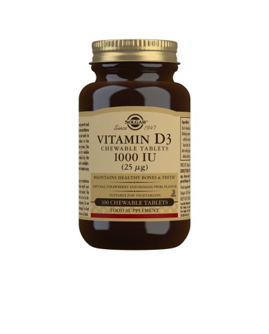 Solgar Vitamina D3 1000 UI Comprimidos Mastigáveis
