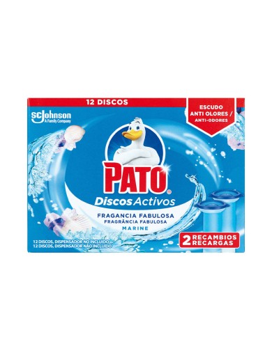 PATO Discos Activos WC Frescor Marinho 2 Recargas 12un