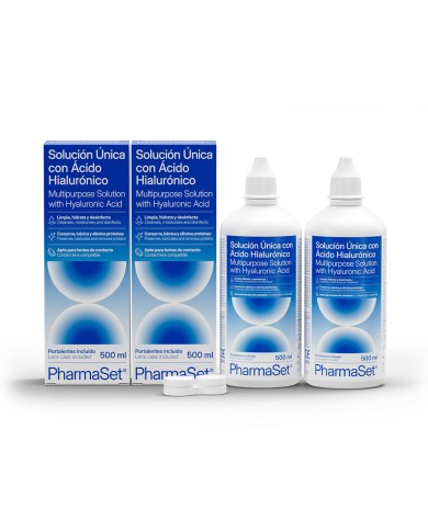 PHARMASET Solução Única Ácido Hialurónico Lentes 2x500ml
