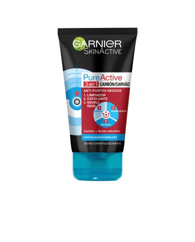 Garnier Pure Active 3em1 Carvão Anti-Pontos Negros 150ml