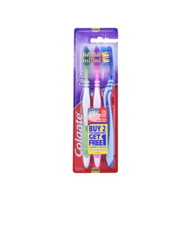 Colgate ZIG ZAG Escova Dentes Média | Pack 3 Unid